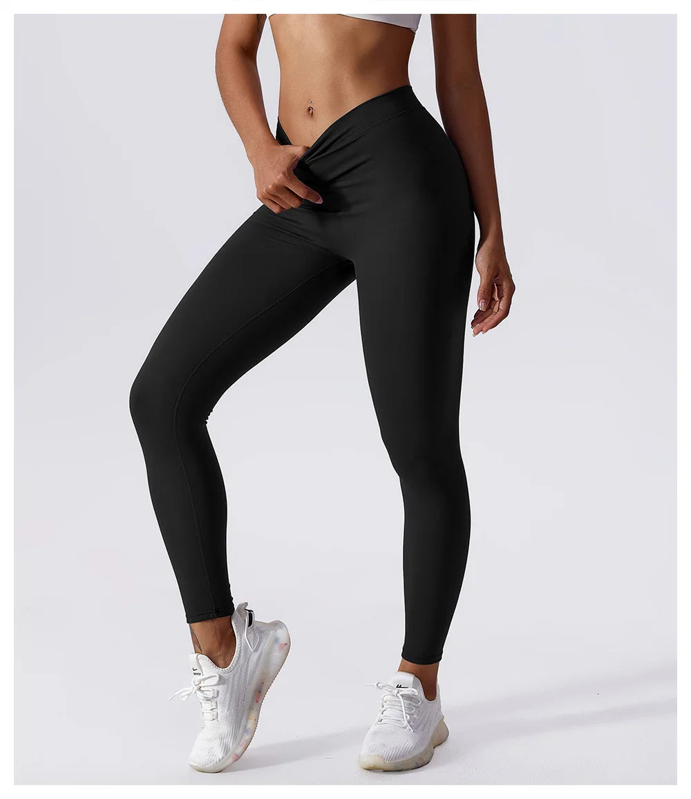 Women's Scrunch V Back Full Length Leggings For Workout Outfits