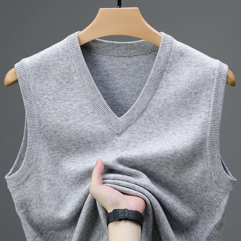 Men's V Neck Sleeveless Knit Vest