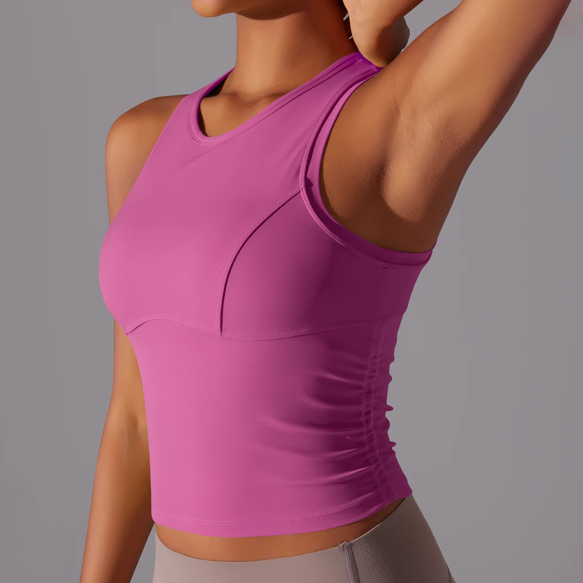 Women's Scoop Neck Longline Sleeveless Tank Top For Workout Outfits