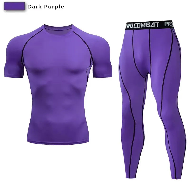 Men's Fitted Training Top and Leggings Set