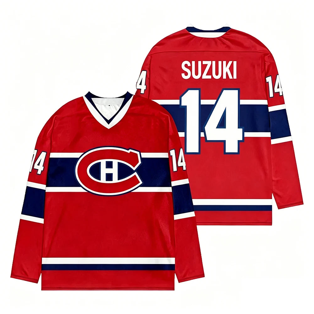 Montreal Player Number Graphic Long Sleeve Jersey For Sports Outfits