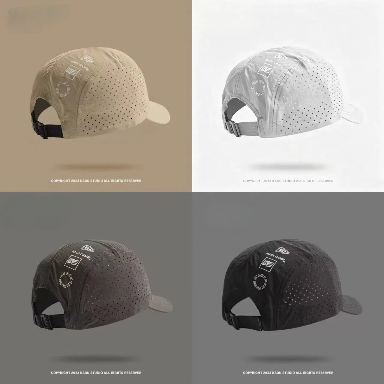 Short Brim Mesh Baseball Cap with Adjustable Back