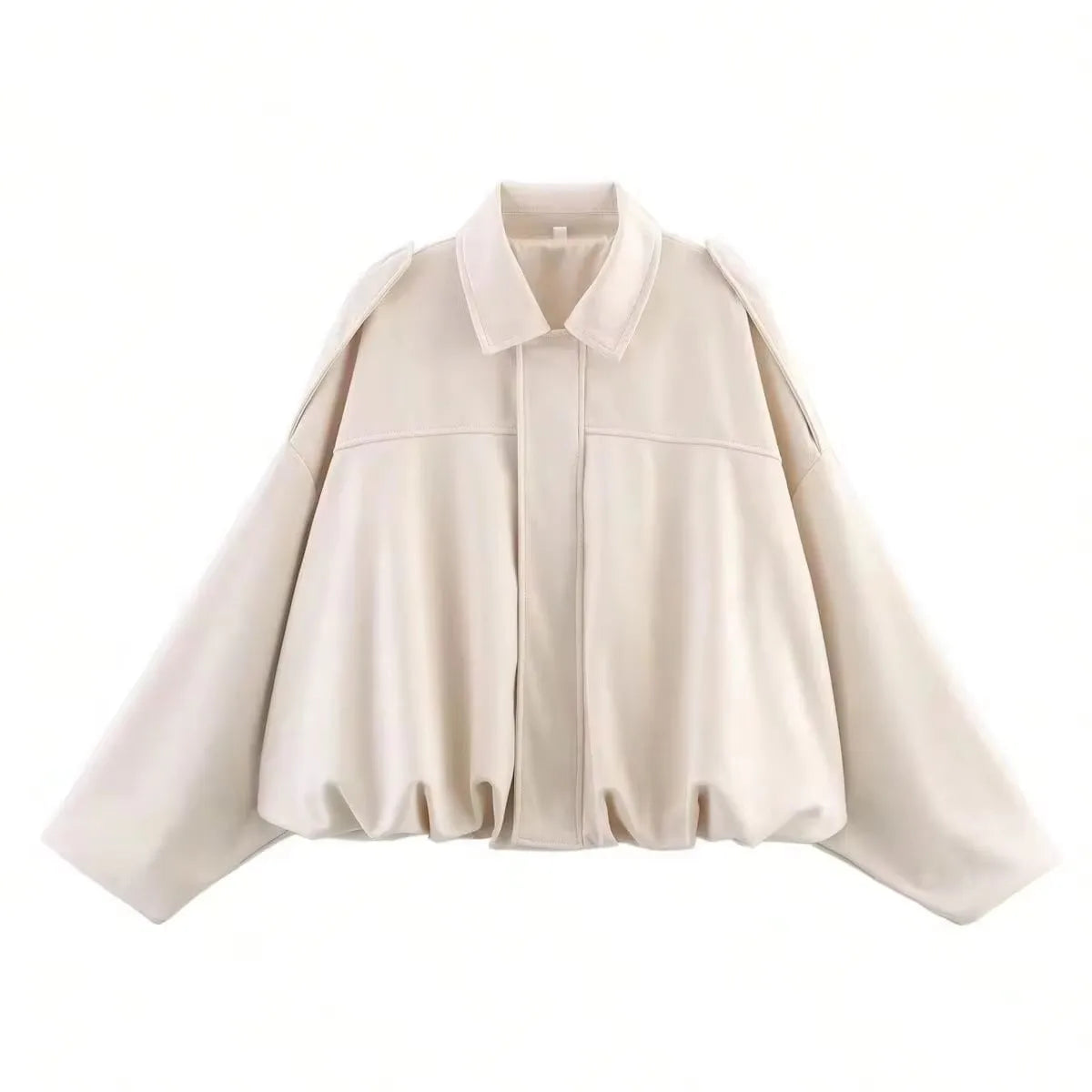 Women's Suede-Look Lapel Zip-Front Jacket