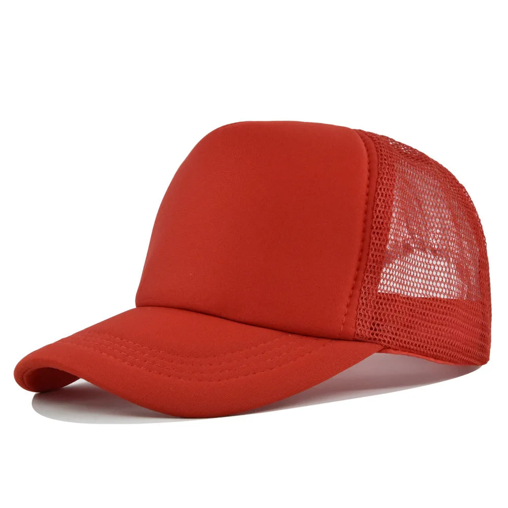 Plain Mesh Trucker Cap with Curved Brim Shape