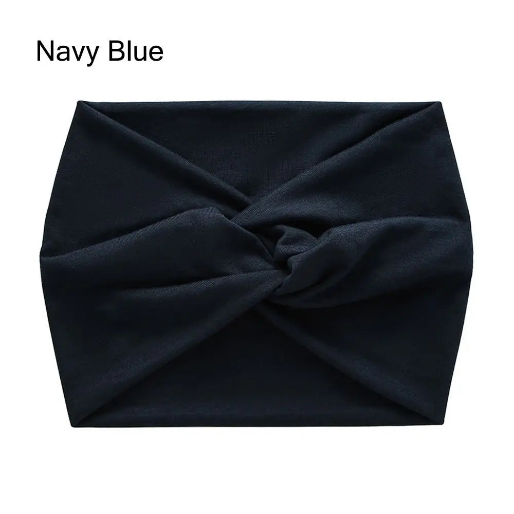 Wide Twist Front Fabric Headband in Solid and Printed Styles