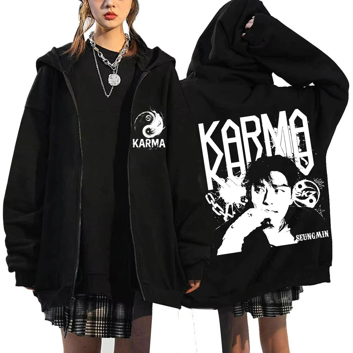 Long Sleeve Full Zip Casual Hooded Sweatshirt for Layering