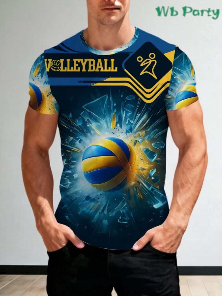 Volleyball Graphic Short Sleeve T-shirt For Sports Outfits