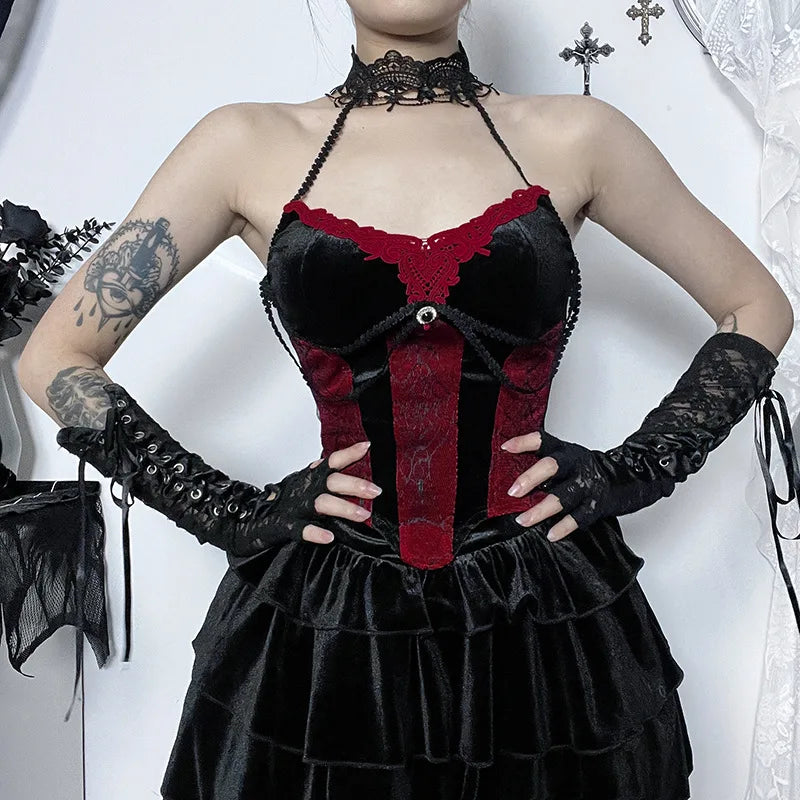 Women's Gothic Lace Polyester Blend Camisole with Decorative Trim and Multiple Styles
