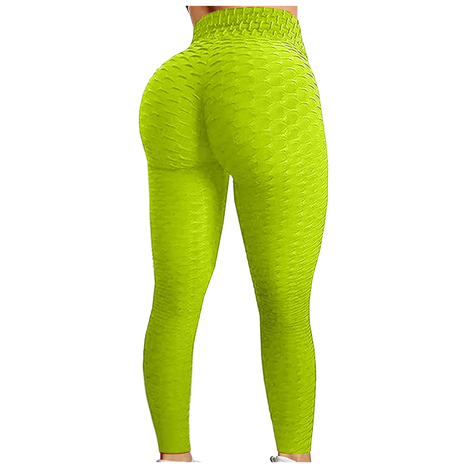 Women's Textured High-Waist Full-Length Yoga Leggings with Elastic Waistband for Everyday Workouts