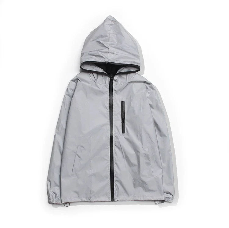 Hooded Long Sleeve Full Zip Casual Streetwear Jacket