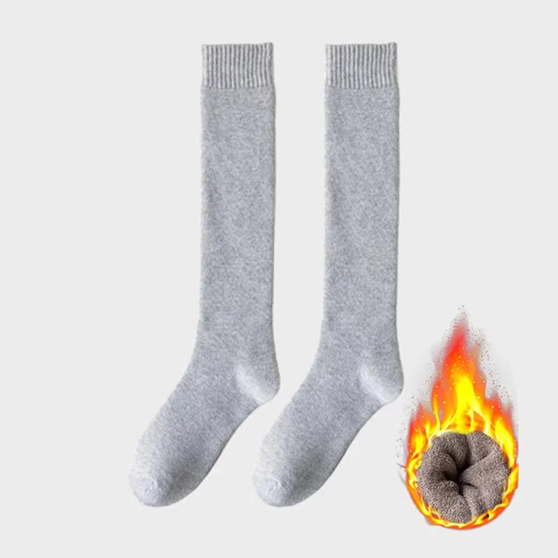 Solid Knee High Socks with Long Knit Shape