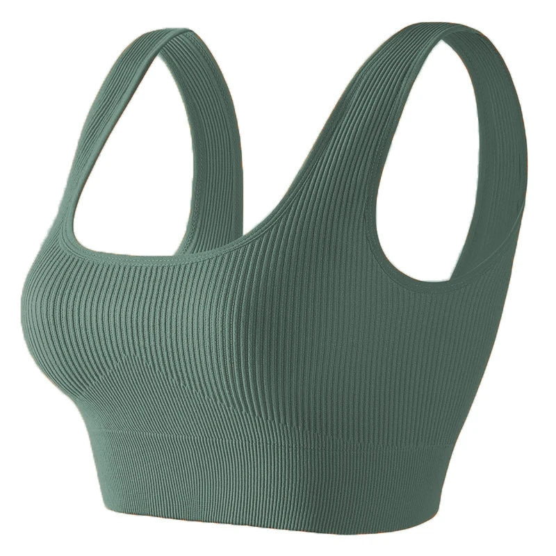 Women's Ribbed Scoop Neck Sports Bra