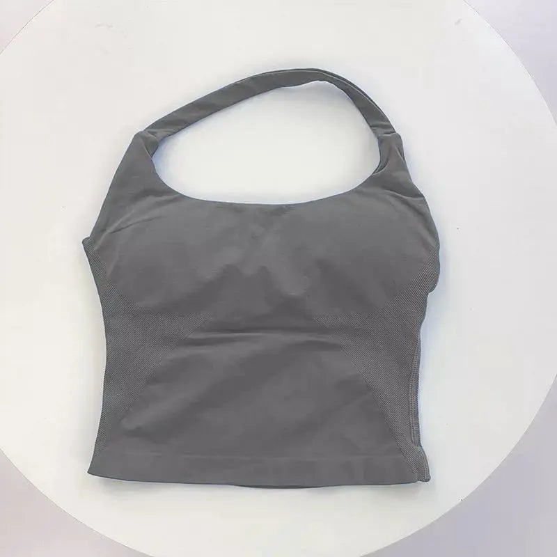 Women's Halter Neck Longline Sports Tank Top For Workout Outfits