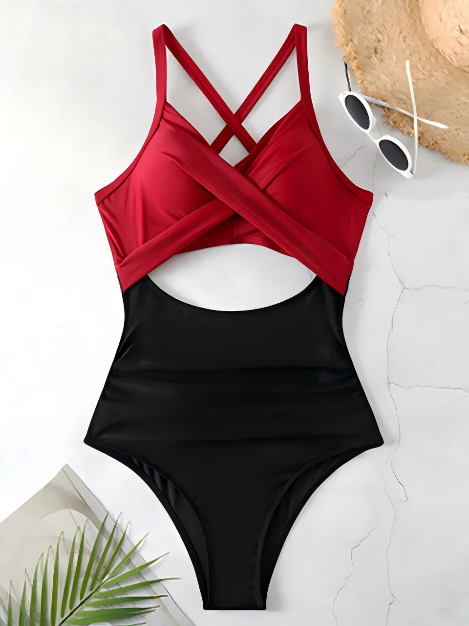 Ruched Solid One-Piece Swimsuit