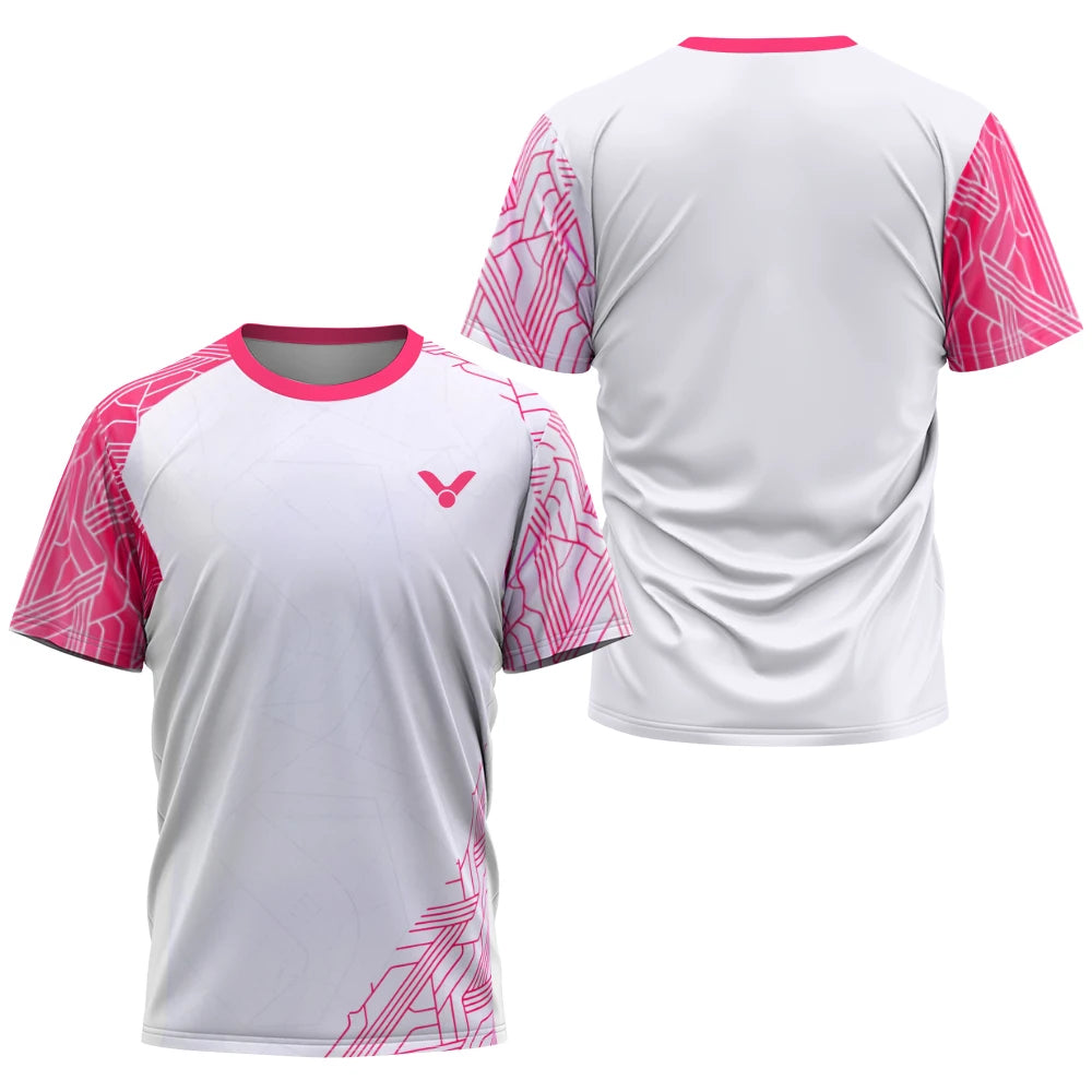 Printed Court Sports Short Sleeve T-shirt For Sports Outfits