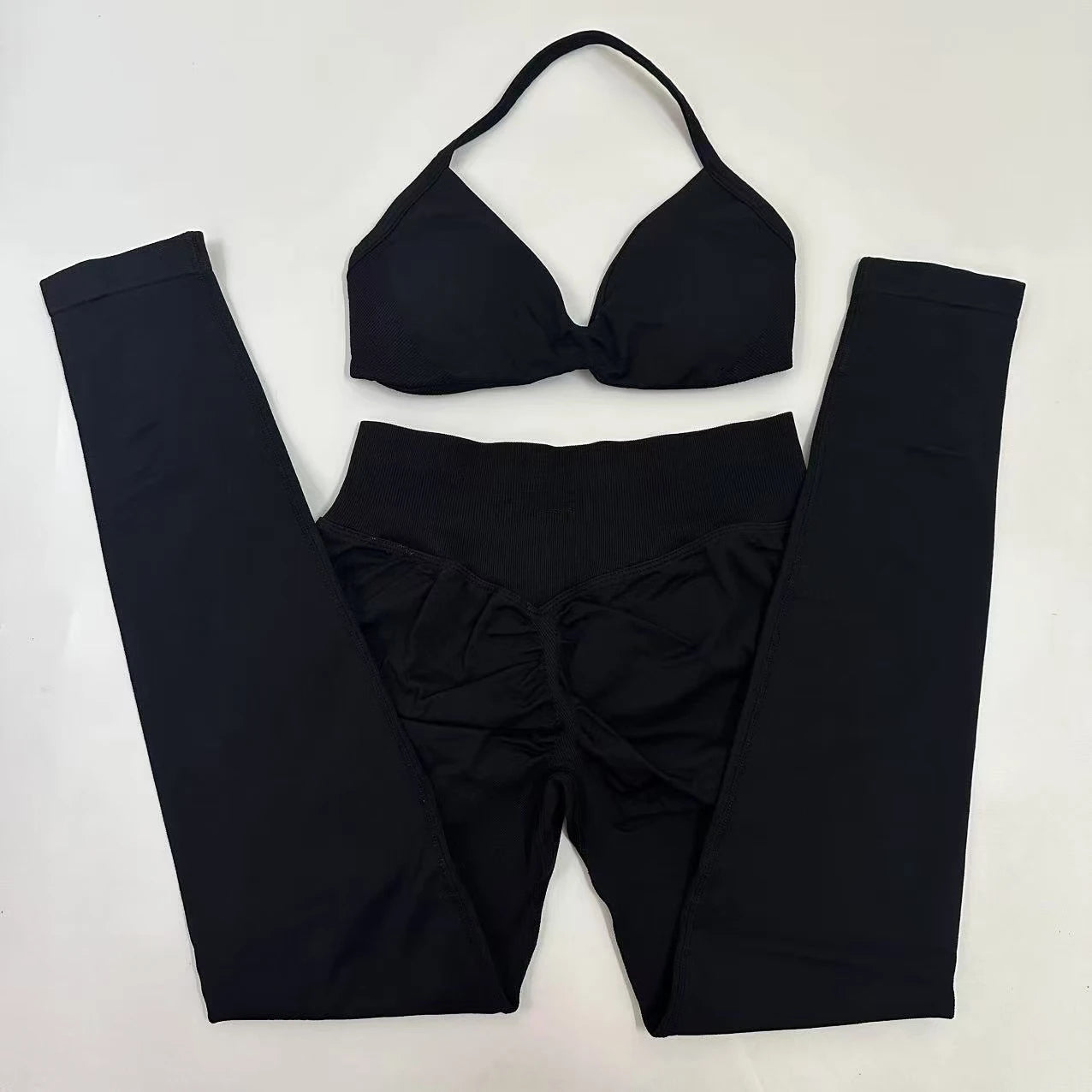 Women's Strappy Bra And Leggings Yoga Set For Workout Outfits