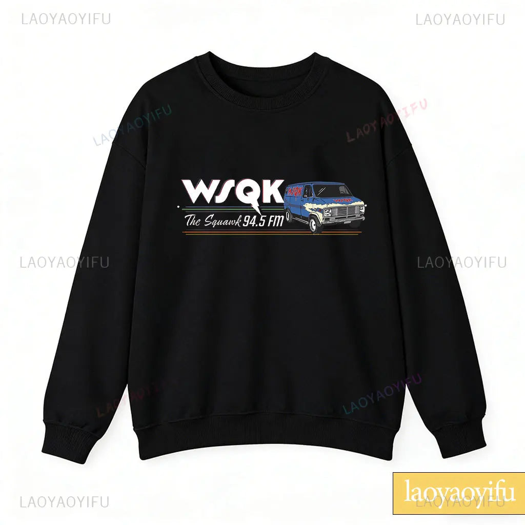 Radio Graphic Long Sleeve Pullover Casual Sweatshirt for Layering