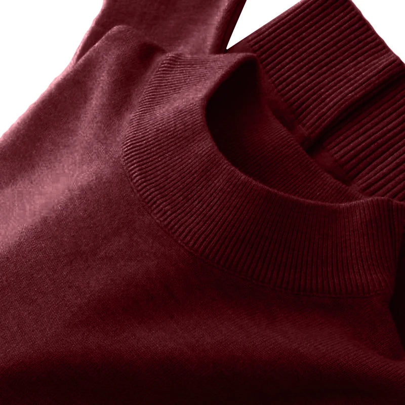 Men's Mock Neck Long Sleeve Knit Sweater