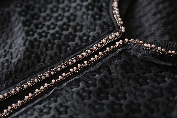 Jackets For Women Beaded Jacquard Short Coat Autumn Straight Things Female Overcoat 4XL