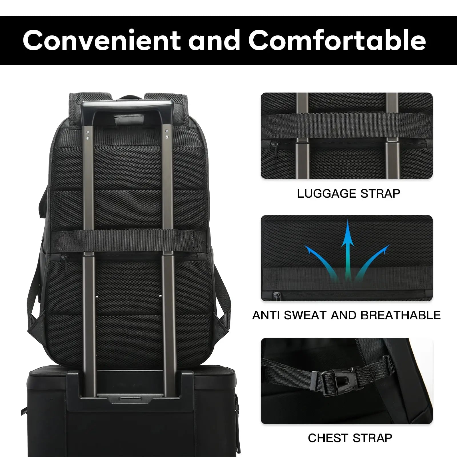 Boxy Laptop Backpack with Zipper Opening and Side Pocket Design