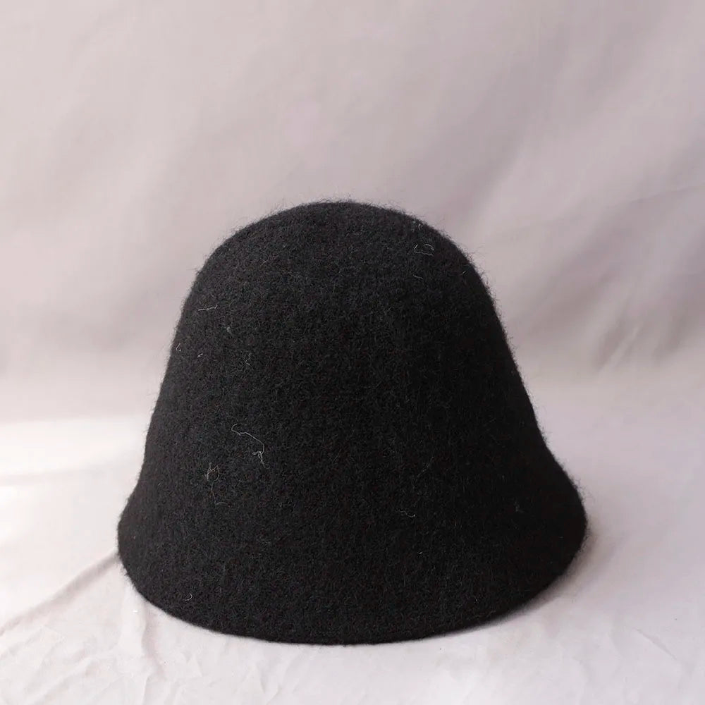 Plush Bucket Hat with Rounded Crown and Short Brim