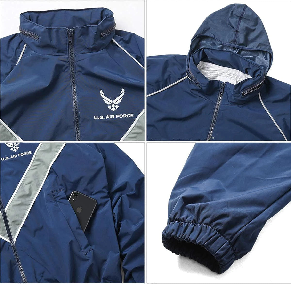 Outdoor AIR FORCE PTU Waterproof Breathable Running Training Physical Fitness Jacket Windbreaker Unisex Sportswear