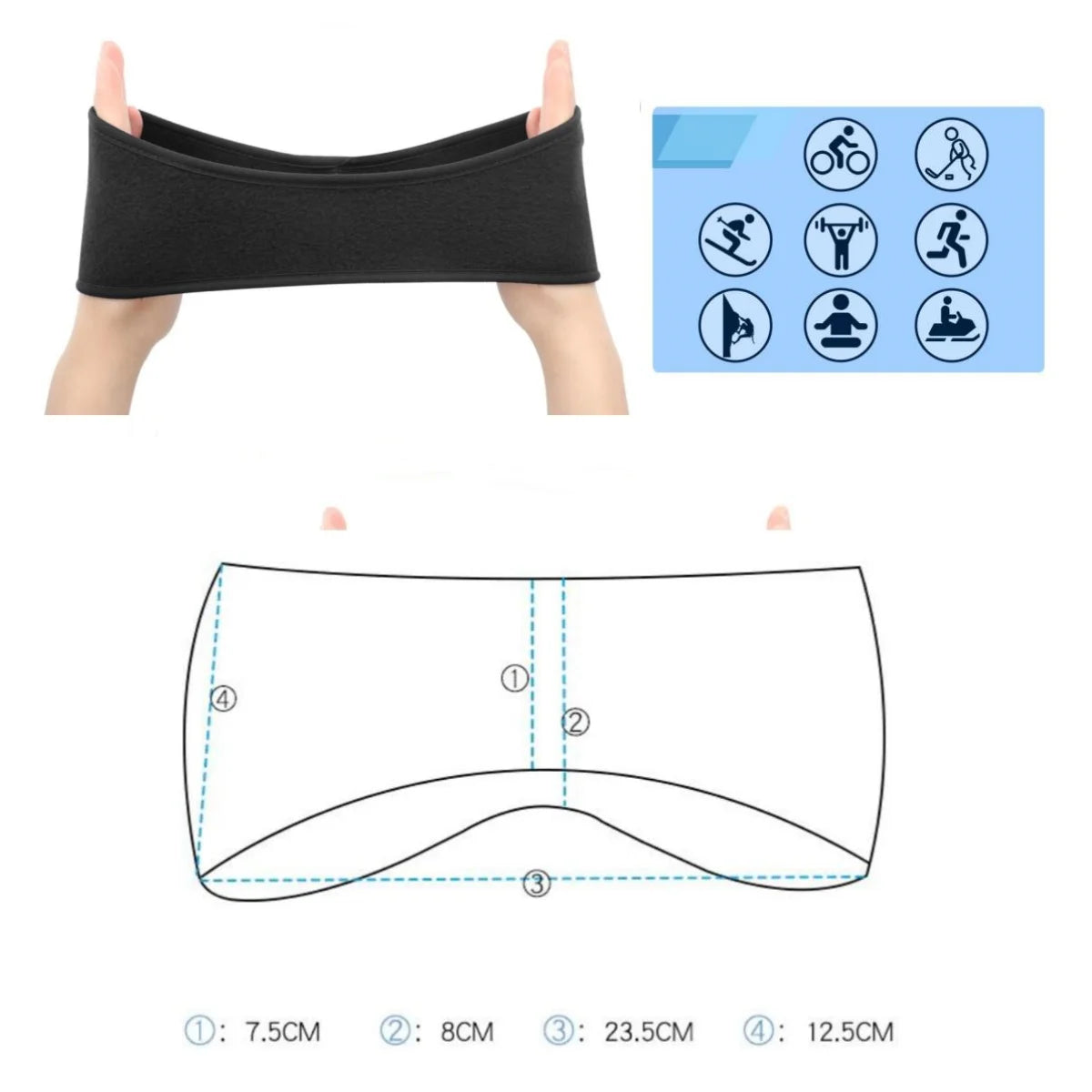 Fleece Ear Cover Headband for Outdoor Walking and Cycling