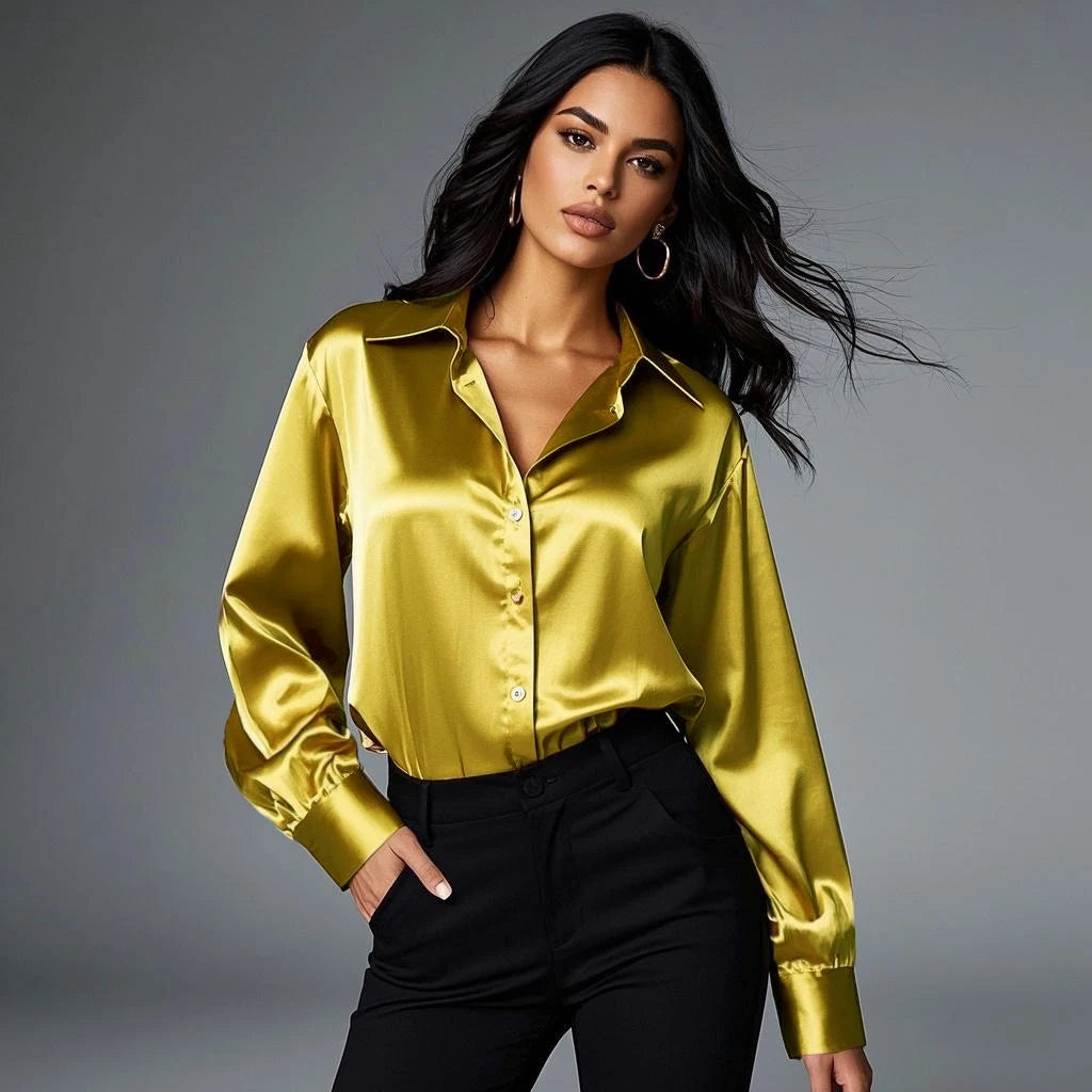 Women's Collared Long Sleeve Shirt