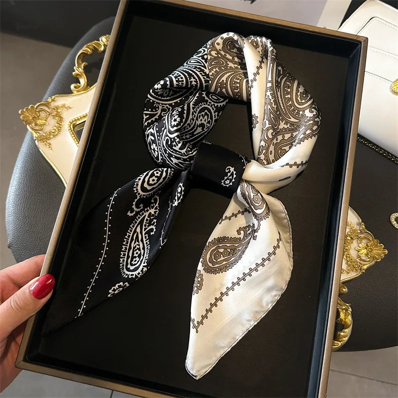 Patterned Square Scarf with Paisley and Houndstooth Style Options