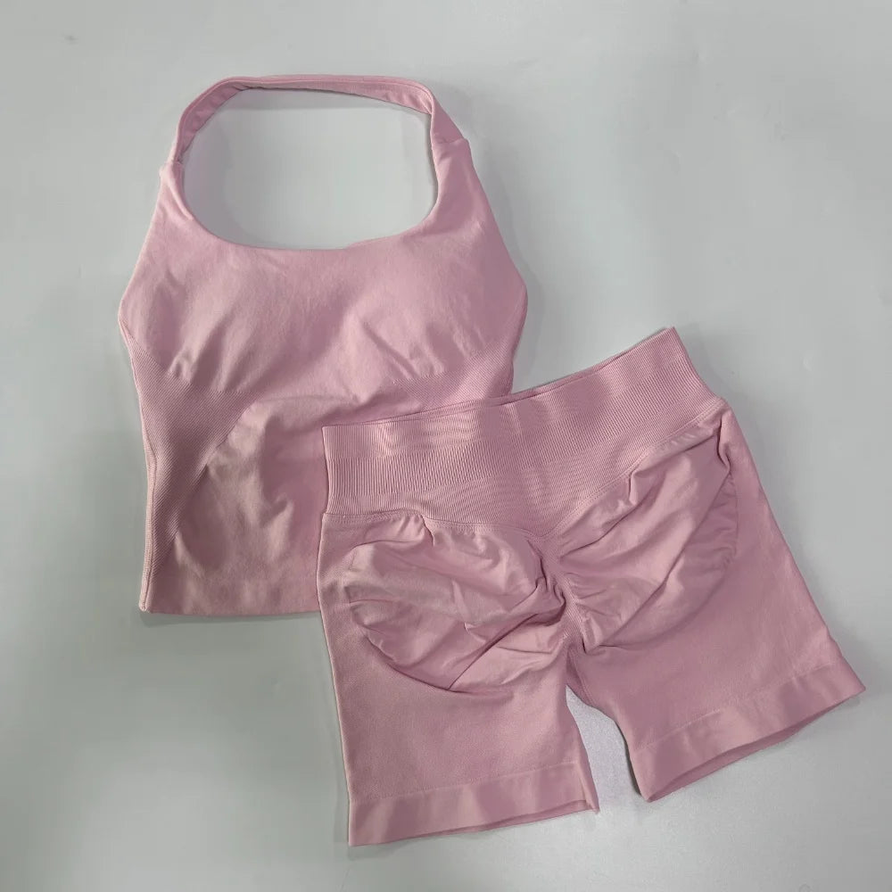 Women's Tank And Shorts Yoga Set For Workout Outfits