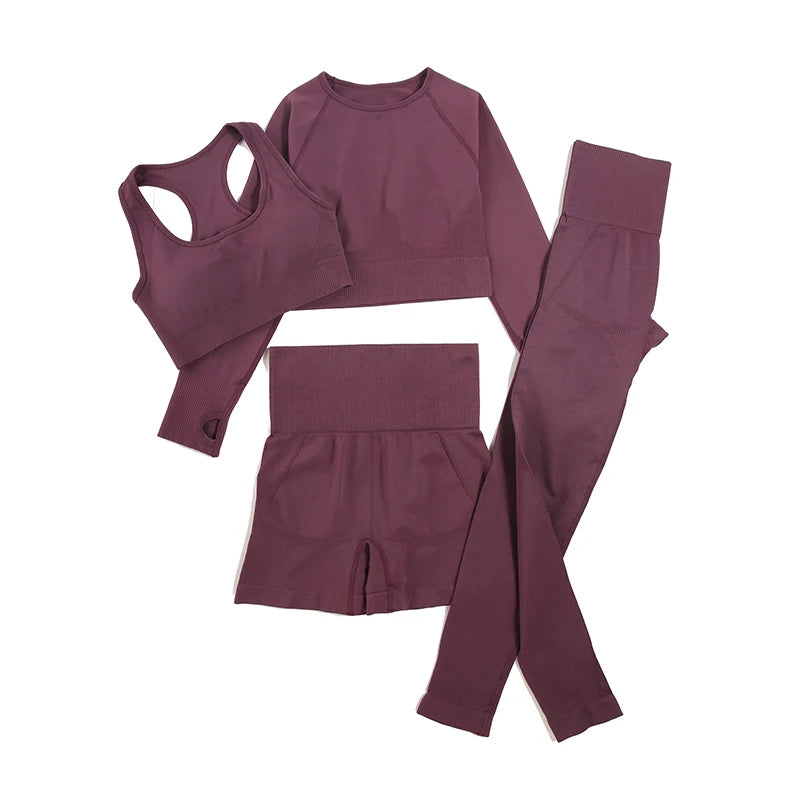 Women's Variable Sleeve Top And Bottoms Yoga Set