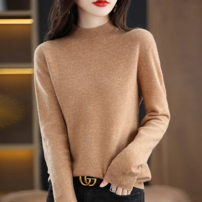 Women's Crew Neck Long Sleeve Sweater Casual Knit Layer