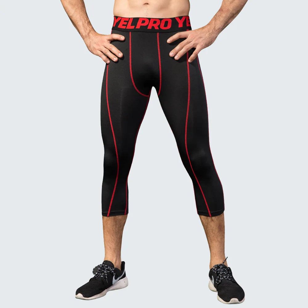 Men's Cropped Training Leggings for Gym and Running