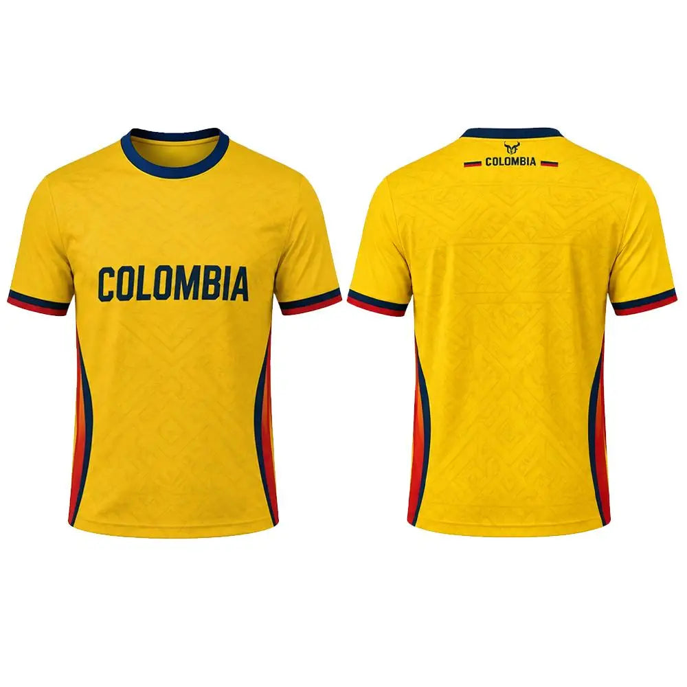 Colombia Flag Football Short Sleeve Jersey For Sports Outfits