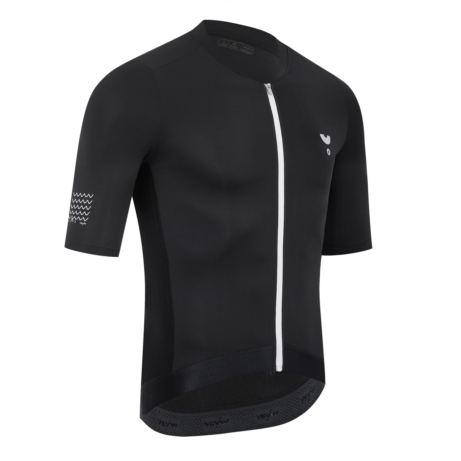 Men's V-Neck Short Sleeve Full-Zip Cycling Jersey with Rear Pockets