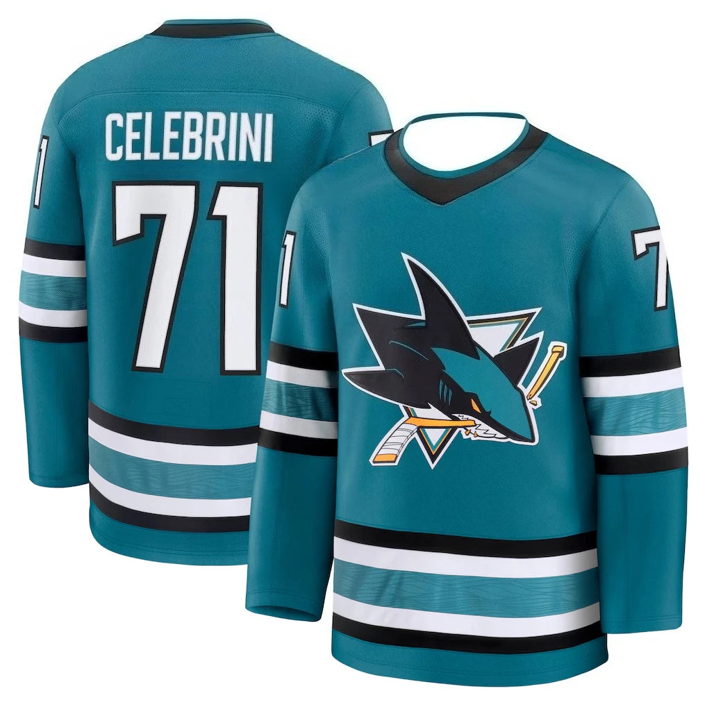 Celebrini Number Seventy One Long Sleeve Jersey For Sports Outfits