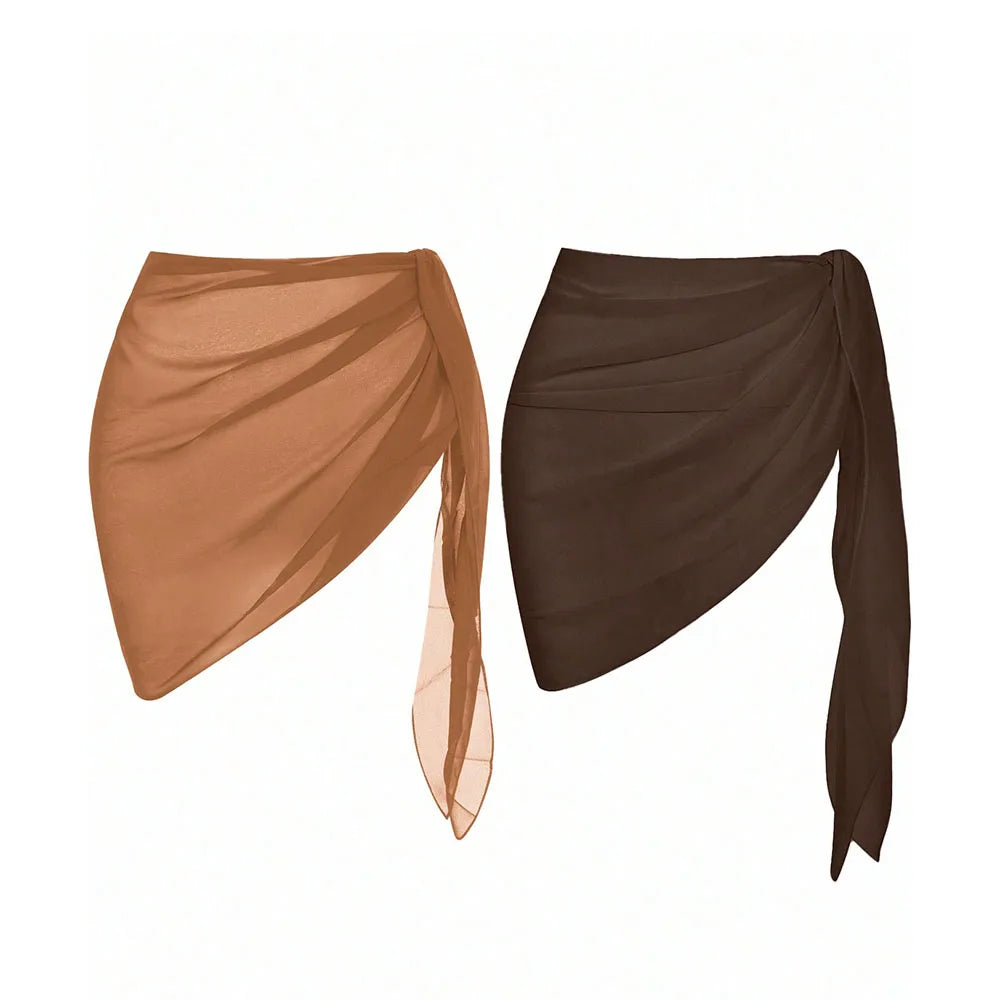Women's Side Tie Short Wrap Skirt for Beach Swimwear