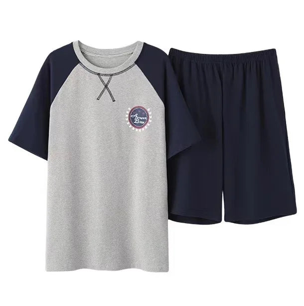 Men's Short Sleeve T Shirt and Shorts Pajama Set