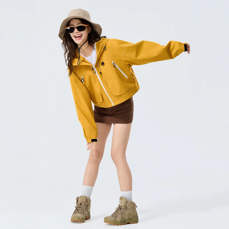 Unisex Waterproof Oil-Resistant Hiking Jacket for Camping