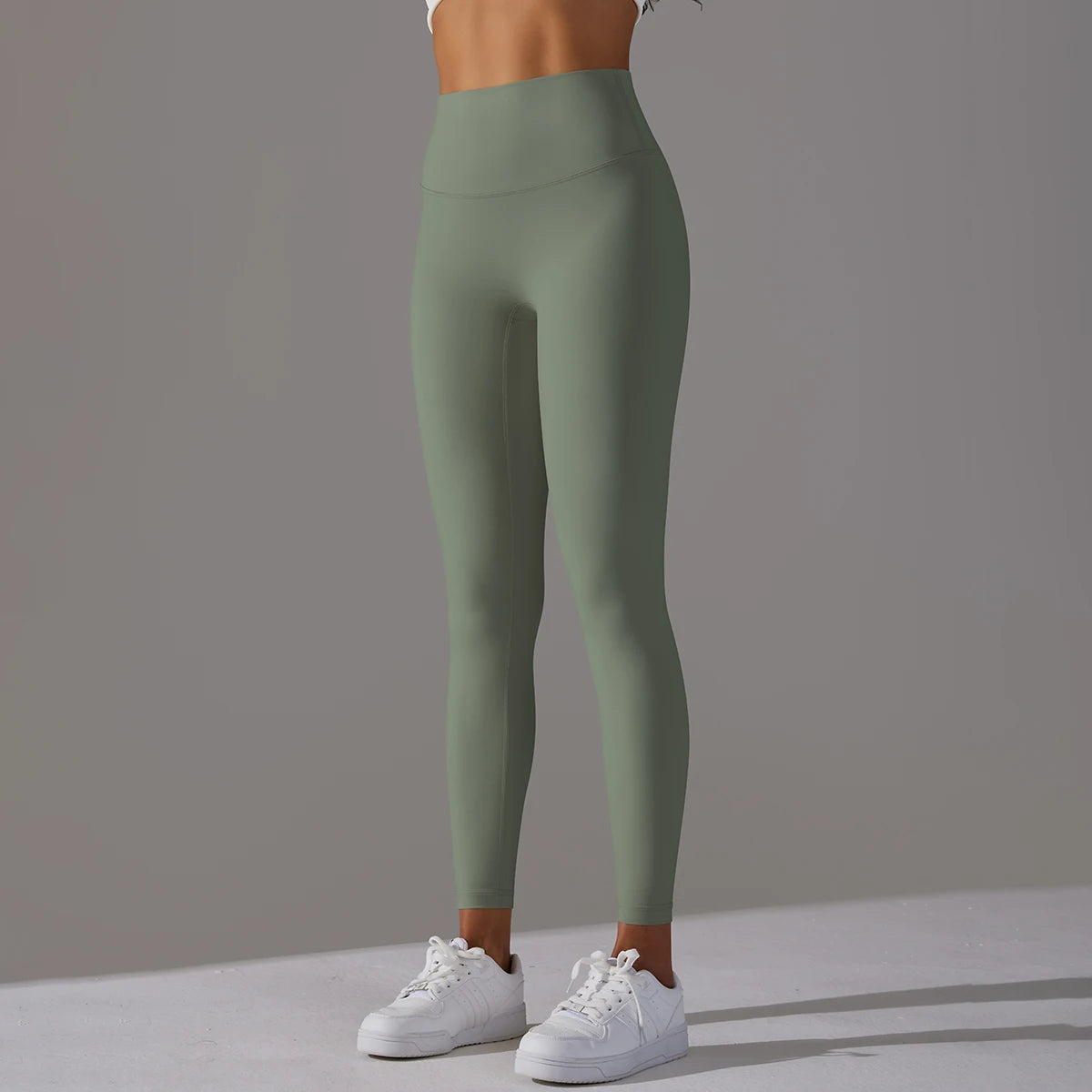 Women's Nylon-Spandex Solid High-Waist Ankle-Length Fitted Leggings for Yoga and Everyday Workouts