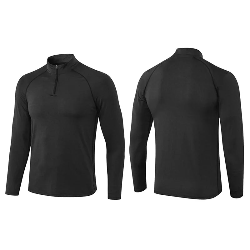 Stand Collar Half Zip Long Sleeve Running Training Top