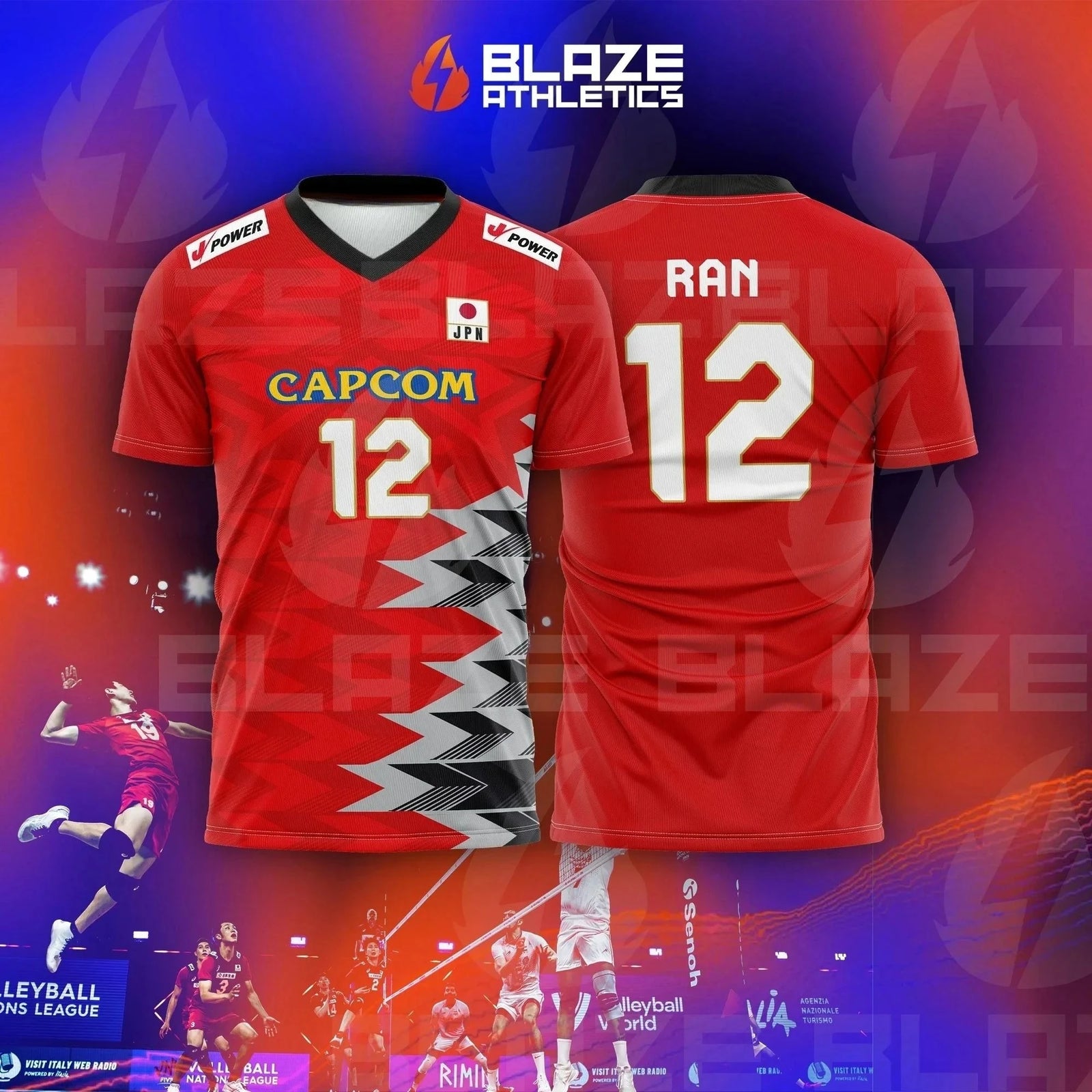 Volleyball Graphic Short Sleeve Sports Jersey with Number Print