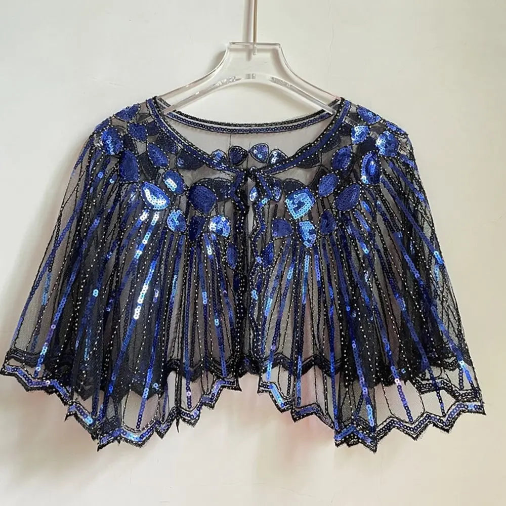 Beaded Sequin Capelet for Layering over Dresses and Tops