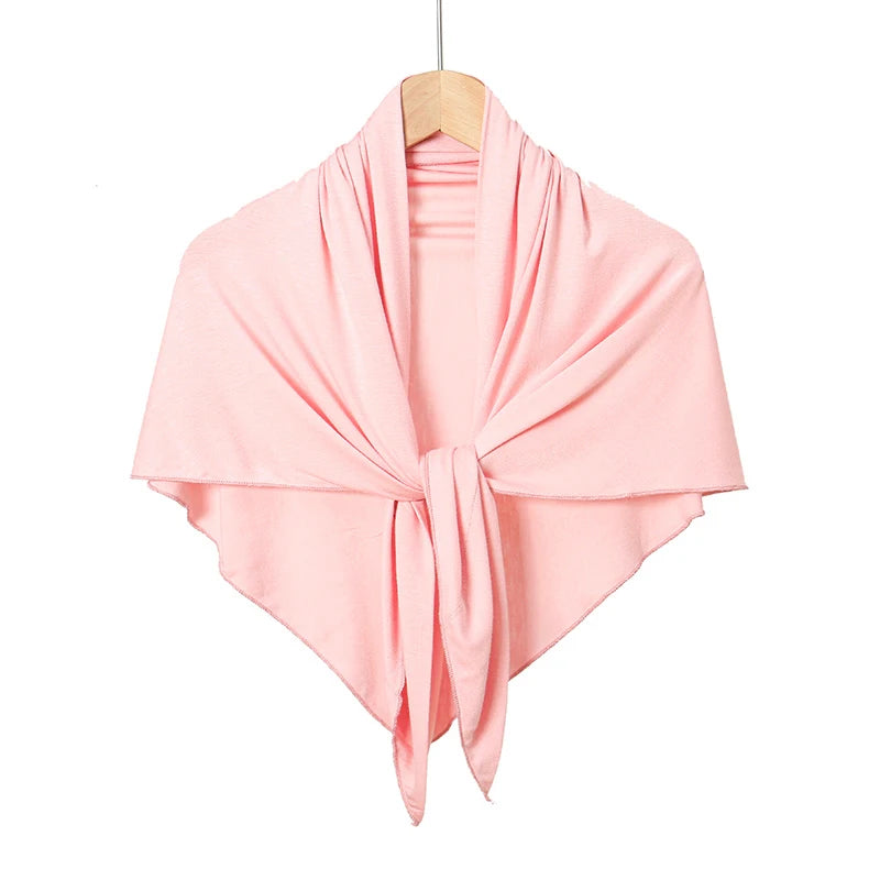 Solid Triangle Head Scarf with Tie Back Styling