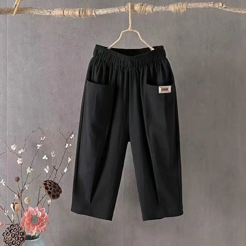 Women's Loose Cropped Harem Pants For Workout Outfits