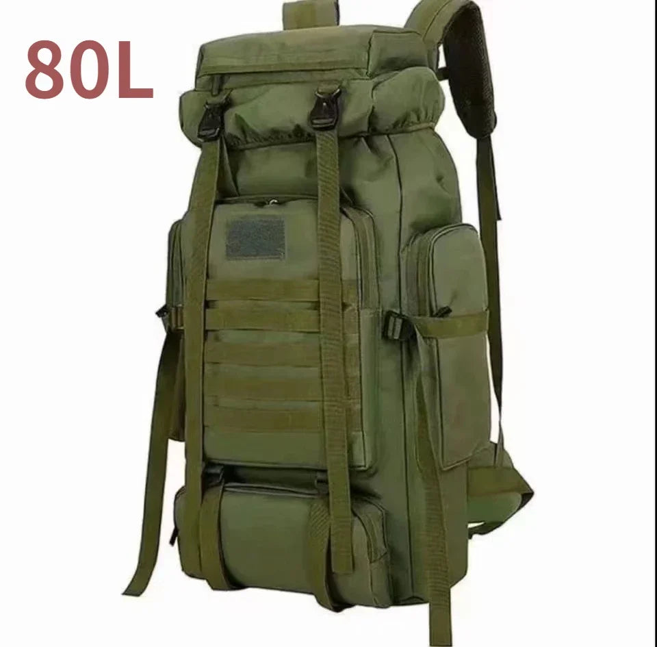 Large Outdoor Backpack with Webbing and Side Compression Straps