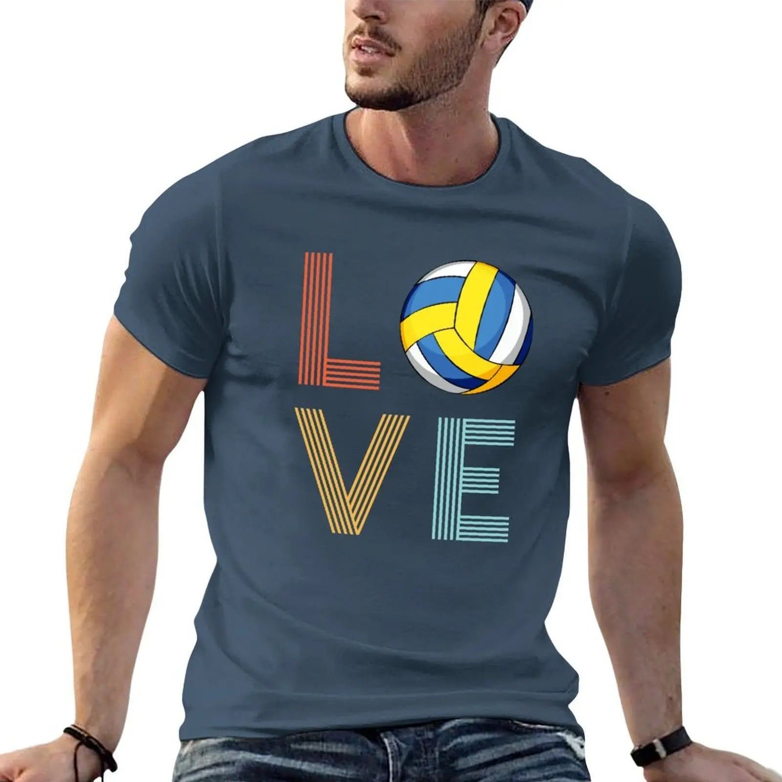 Love Volleyball Graphic Short Sleeve T-shirt For Sports Outfits