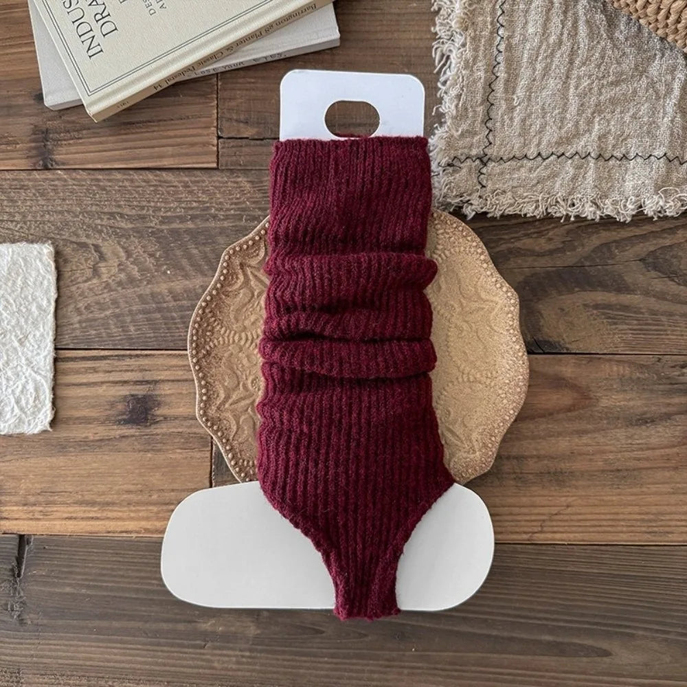 Ribbed Calf Leg Warmers with Stirrup Foot Openings
