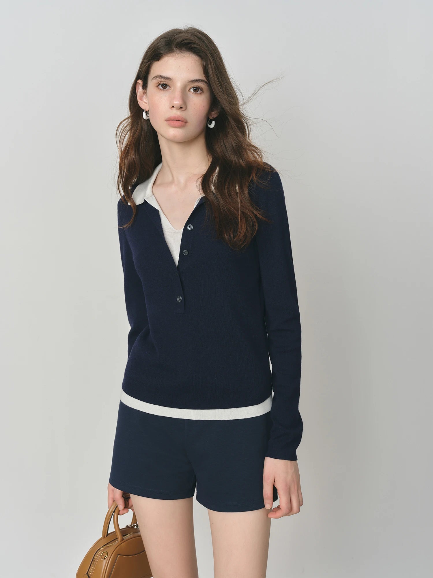 Women's Polo Collar Button Front Cardigan Casual Knit Layer