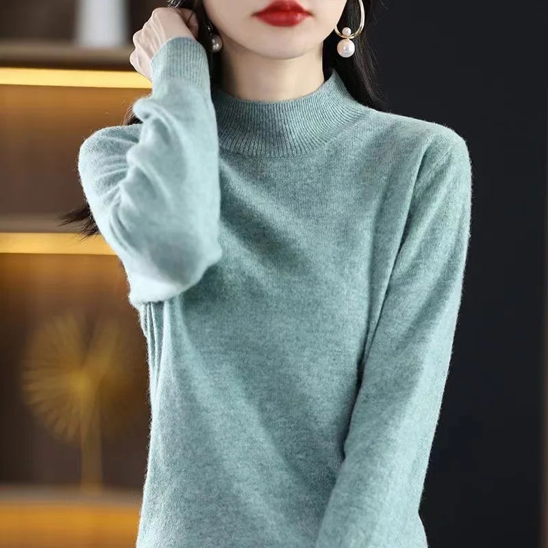 Women's Raised Rib Long Sleeve Knit Sweater Casual Knit Layer